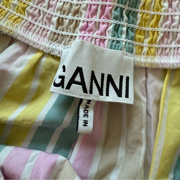 NWOT GANNI Stripe Cotton Maxi Strap Dress Multicolor Boho Casual Women’s Size 4 - Picture 13 of 16